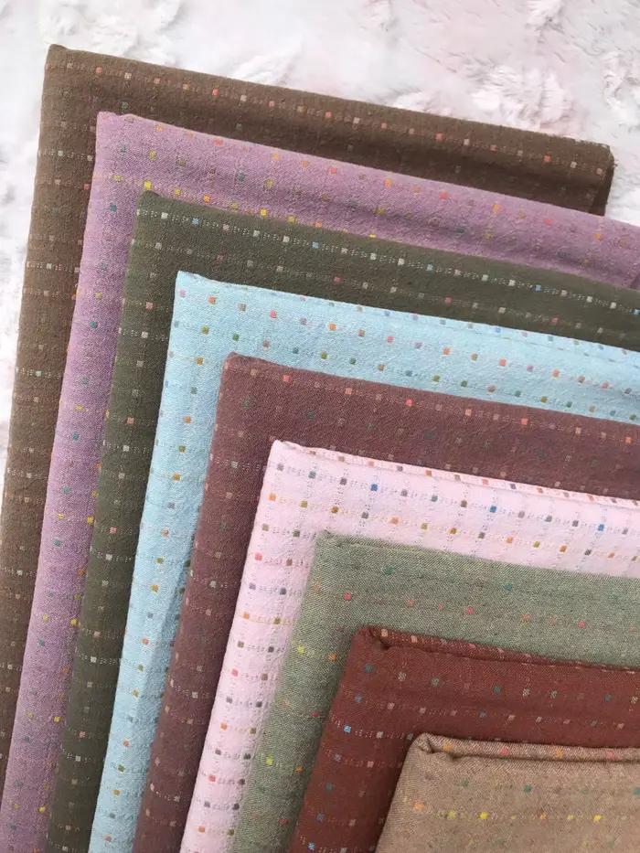 Tissu en coton teint en fil japonais Vintage à carreaux 50x145cm