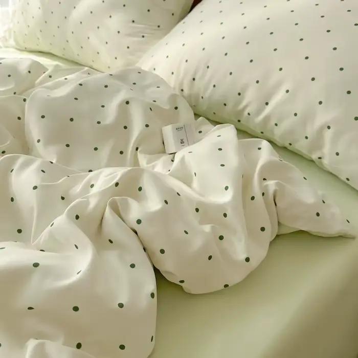 Ensemble de housse de couette à pois verts/noirs (1