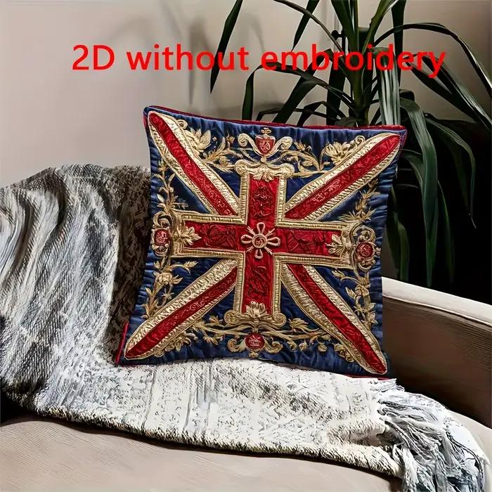 Housse de coussin de luxe imprimée 2D Union Jack