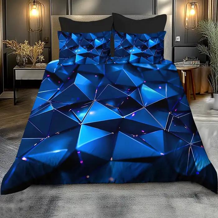 Ensemble de housse de couette respirante à motifs géométriques