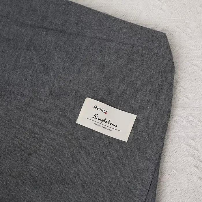 Taie d'oreiller en Latex de coton lavé de couleur unie, 40x60cm, pour chambre à coucher, dortoir, lavable en Machine, légère et respirante, 2 pièces