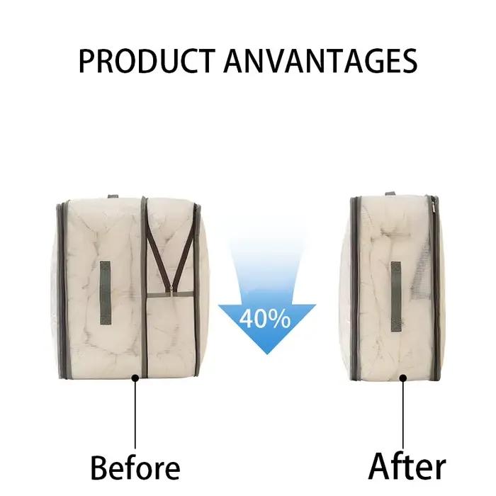 Sac de rangement compressible anti-poussière grande capacité pour couettes et vêtements avec poignée