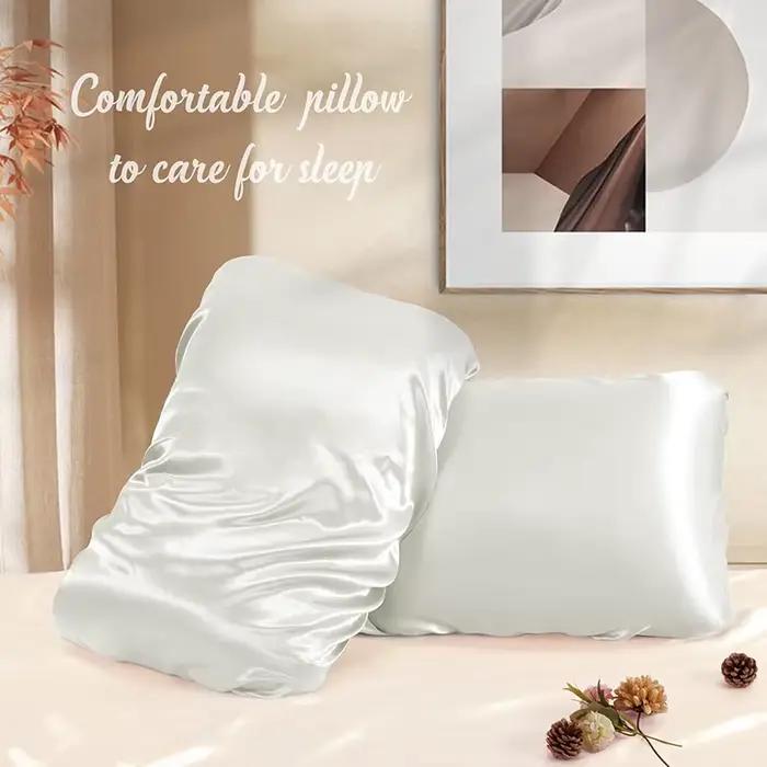 Taies d'oreiller décoratives en satin pour la protection des cheveux