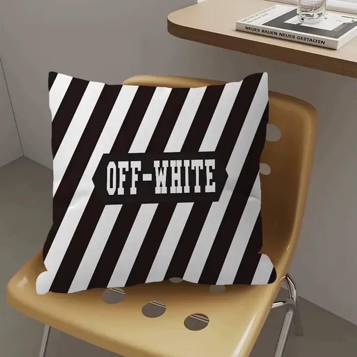 Housse de coussin décorative de luxe populaire avec logo O-Off W-White pour chambre à coucher et canapé de salon