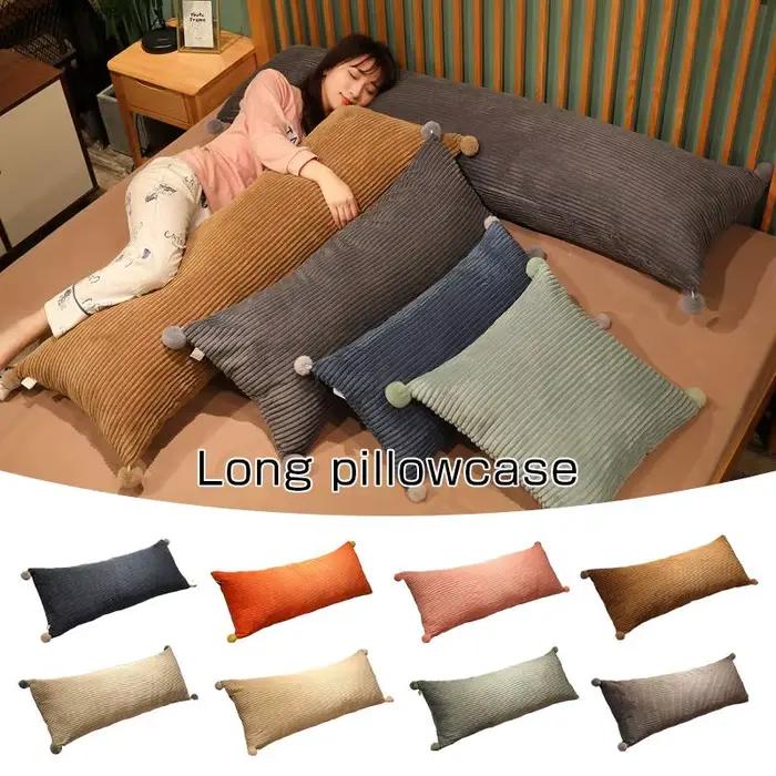 Taie d'oreiller longue en velours, 60/85/120/150cm, couleur unie, douce et confortable, Double amant, pour dormir