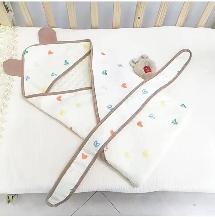 Couverture bébé avec chapeau infantile mignon imprimé