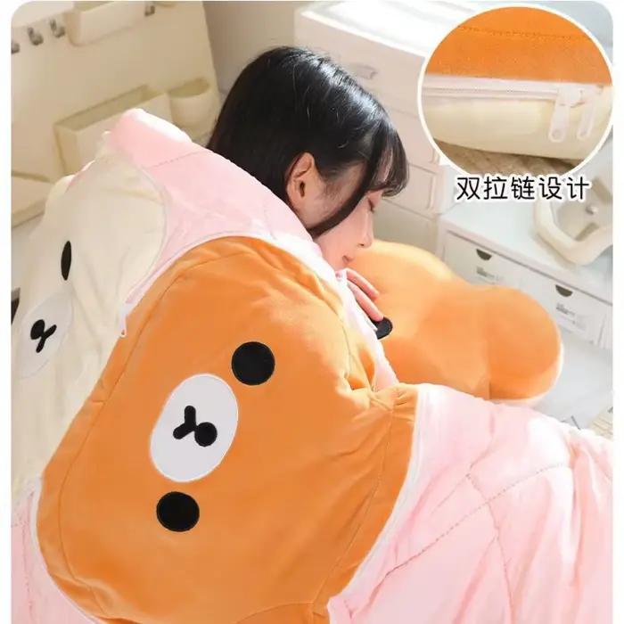 Coussin-couverture 2 en 1 Rilakkuma mignon
