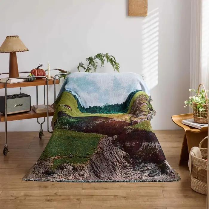 Couverture à jeter de paysage scénique de ville en Textile