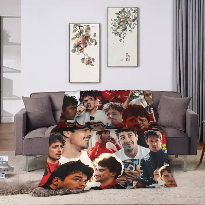 Charles Leclerc couverture chaude enfants adulte peluche jeter