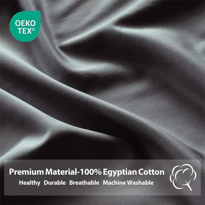 Drap-housse de luxe en coton égyptien avec élastiques, 1000 fils, housse de matelas en satin doux, 1 pièce, 140/200
