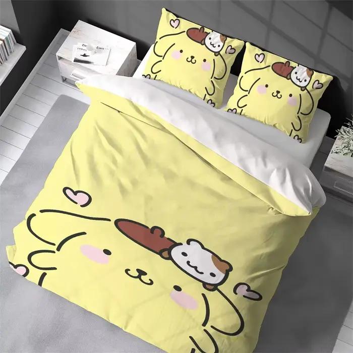 Ensemble de housse de couette mignonne P-Pompompurin Kawaii