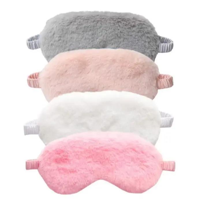 Masque de sommeil en peluche doux avec les yeux bandés