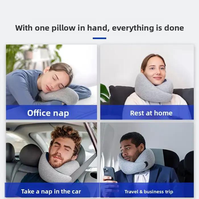 C0Q – oreiller cervical de voyage, Support à 360 degrés pour la sieste au bureau, le vol en avion, confortable et Portable, repose-cou en forme de U