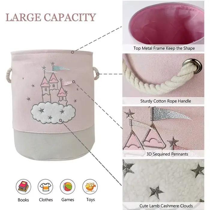 Grand panier à linge rose