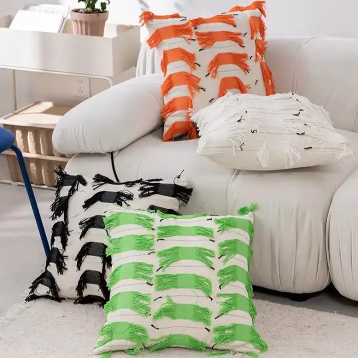 Housses de coussin bohèmes à franges