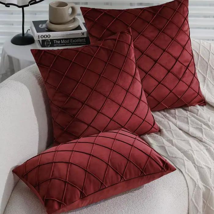 Housse de coussin décorative en velours, taie d'oreiller douce et confortable pour salon, canapé, avec fermeture éclair, 30x50 45x45 50x50, chic