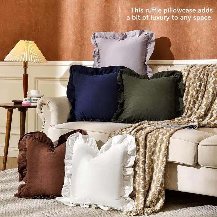 Lot de 2 housses de coussin 100% coton