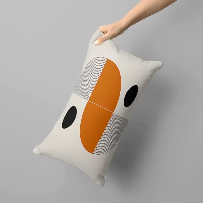 Taie Longue à Motif Géométrique Simple