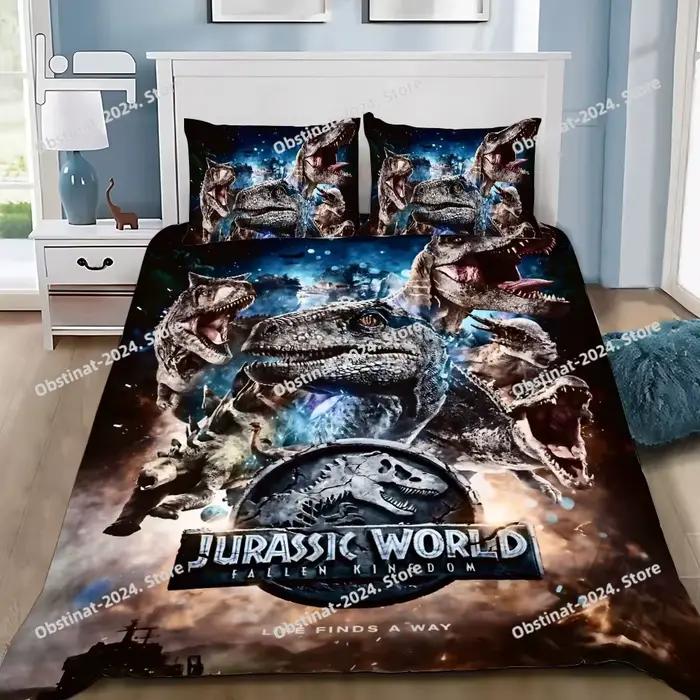 Jurassic Dinosaur Park World – housse de couette et taie d'oreiller