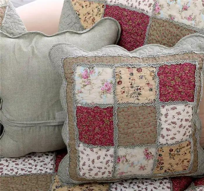 Taie d'oreiller en tissu matelassé pastoral