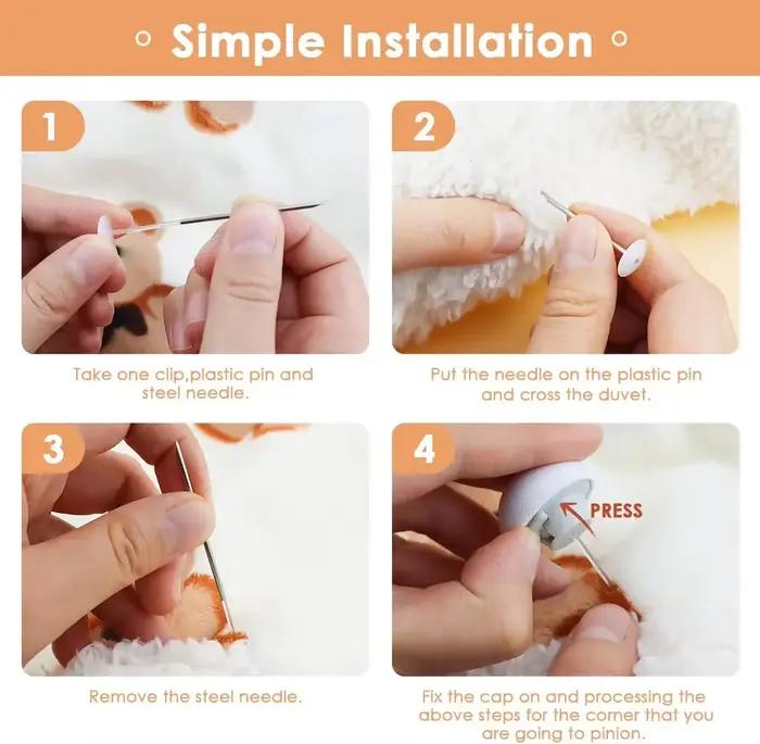 6 attaches de couette antidérapantes