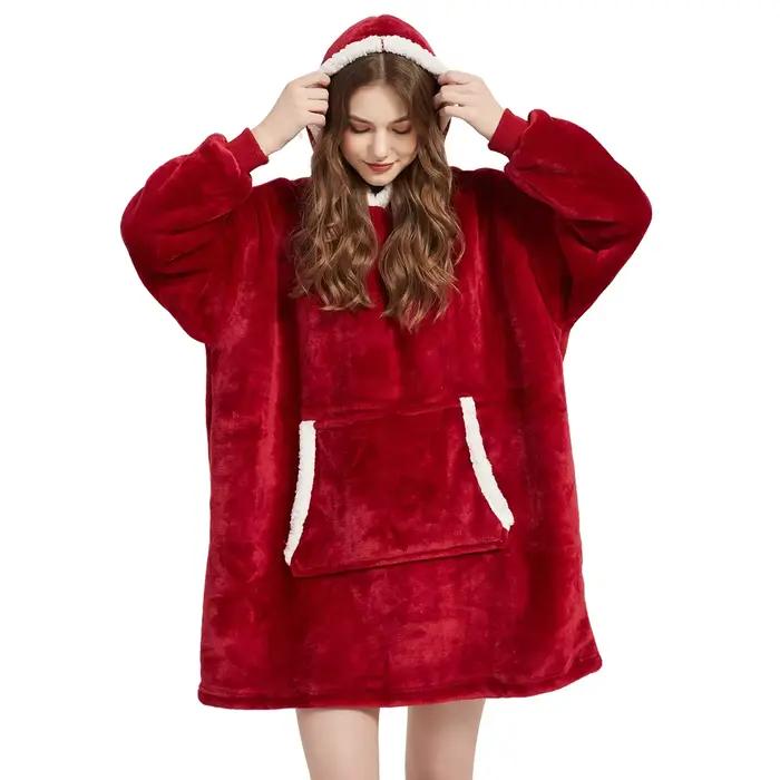 Couverture Sherpa d'hiver avec manches