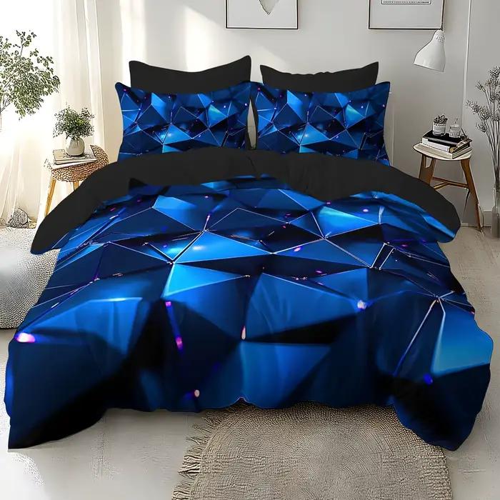 Ensemble de housse de couette respirante à motifs géométriques