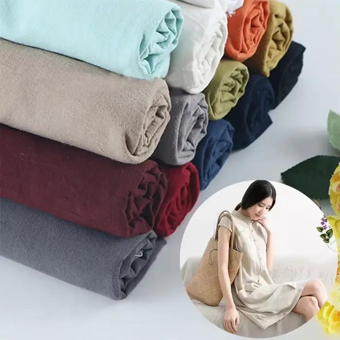 Tissu en coton et lin doux