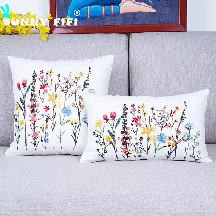 Housse de coussin en coton au design pissenlit pour la décoration de la maison, design floral, printemps, 30x50cm, 45x45cm