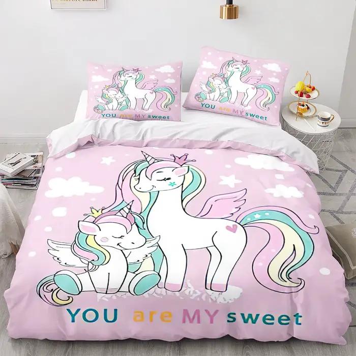 Ensemble de housse de couette licorne