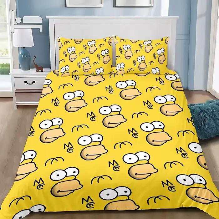 Housse de couette taie d'oreiller ensemble de literie dessin animé s-simpsonss adulte garçon fille chambre décoration enfants cadeau simple Double grande taille