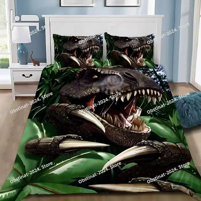 Jurassic Dinosaur Park World – housse de couette et taie d'oreiller