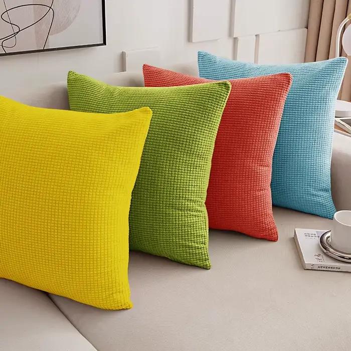 Housse de coussin Jacquard de couleur unie