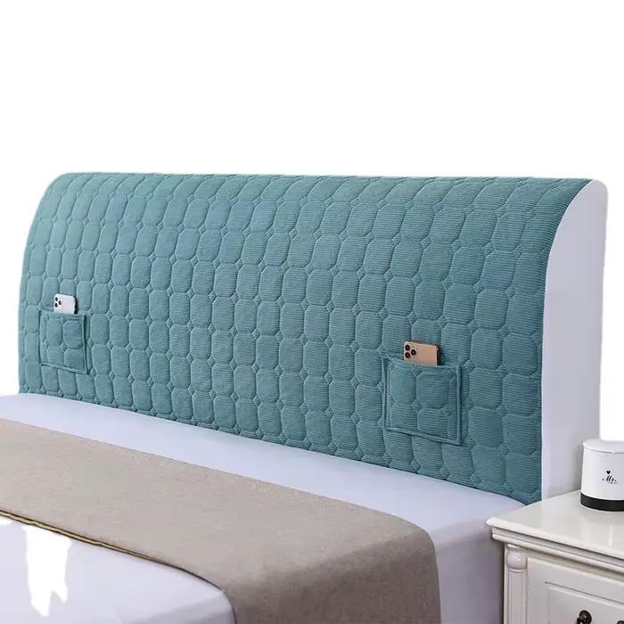 Housse de tête de lit matelassée en velours