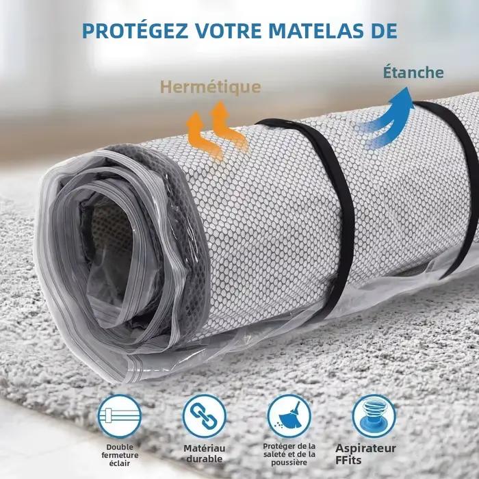 Sac de rangement sous vide pour matelas pour déménagement - Sac