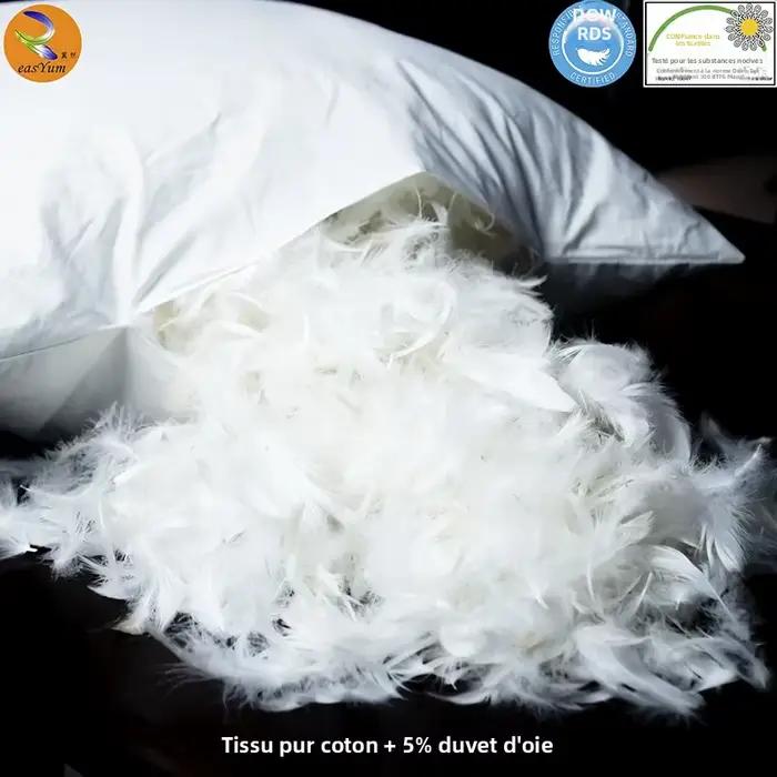 Coussin en plumes d'oie en coton, 80x80/70x70/60x60/55x55/50x50/45x45/40x40/50x90/50x75/50x70/50x65/45x70/40x60/35x50/30x50cm
