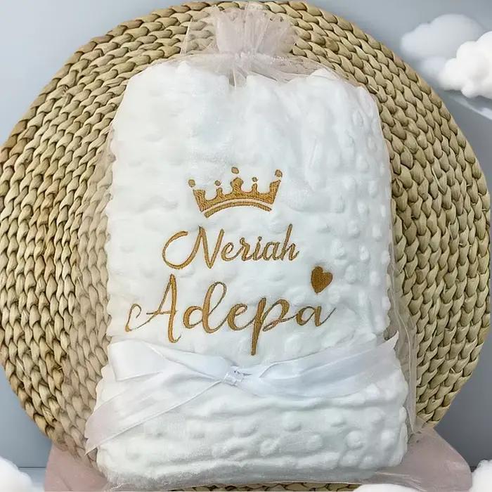 Couverture Doudou à motif de nom personnalisé pour bébé