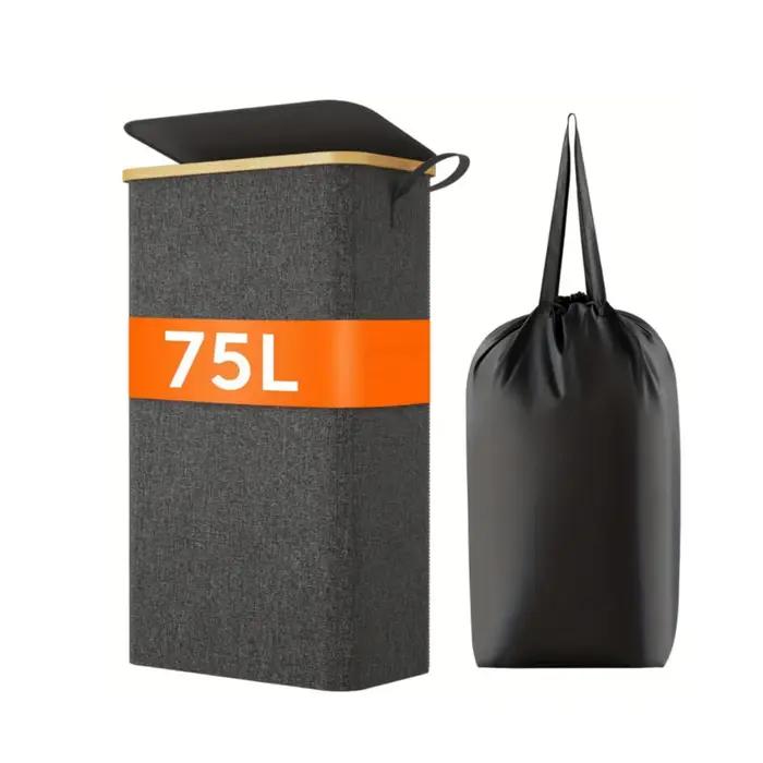 Panier à linge fin de 75 L avec couvercle