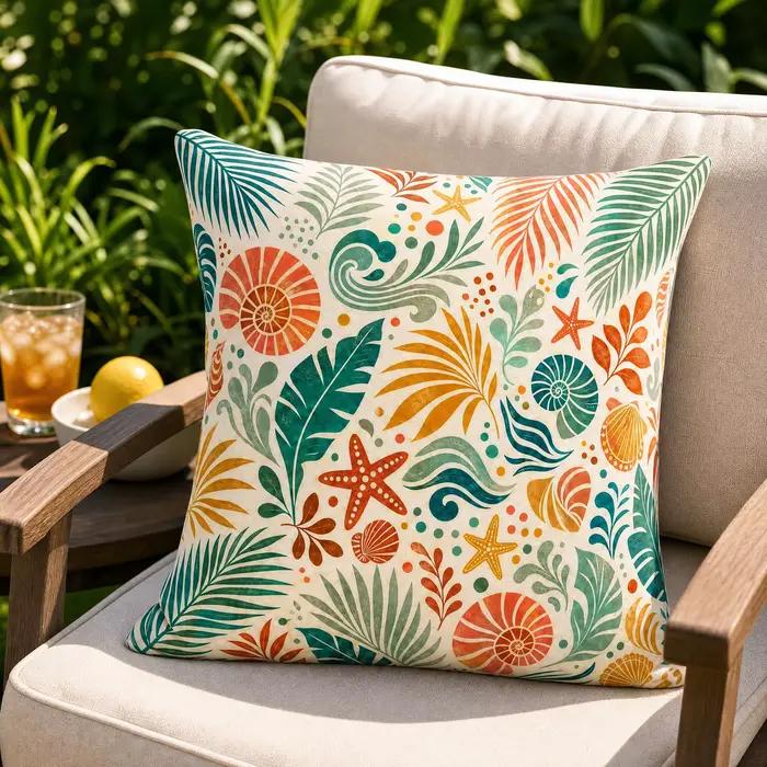 Housse de coussin esthétique plage d'été