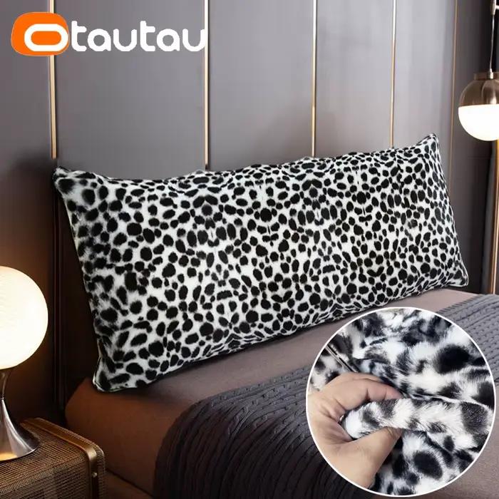 OTAUTAU fausse fourrure de lapin lit longue taie d'oreiller siège arrière dossier coussin literie bloc voiture chaise canapé corps taie d'oreiller couverture KD006