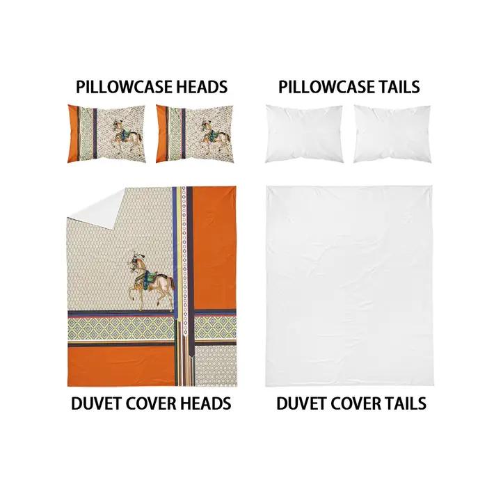 Ensemble de housse de couette en microfibre d'aspect de luxe imprimé numérique 3 pièces