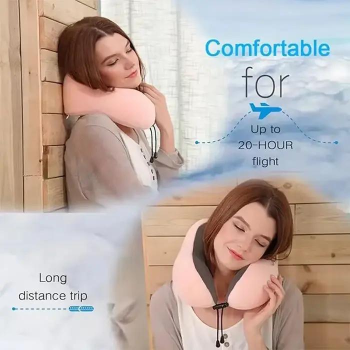 Oreiller de voyage souple en forme de U, en mousse à mémoire de forme, pour le cou et la nuque, idéal pour l'avion