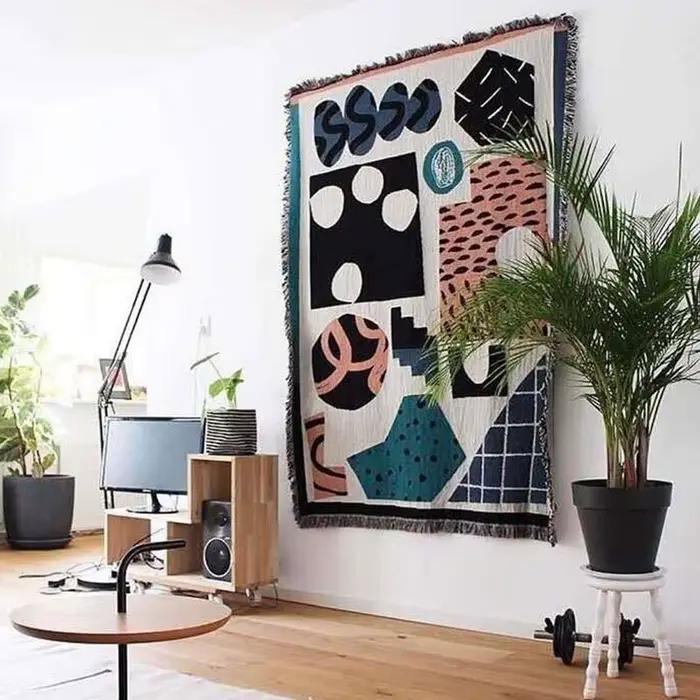 Couverture décorative de camping vintage américain