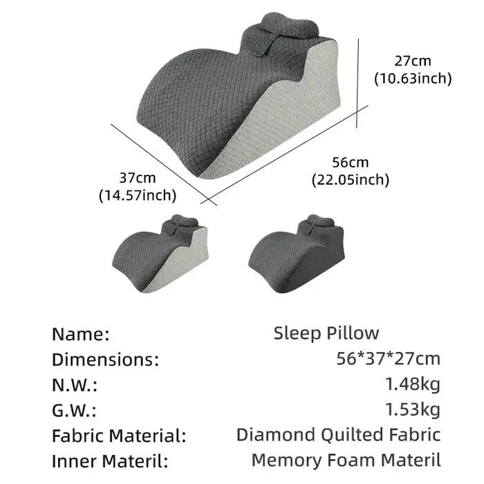 Oreiller orthopédique en mousse à mémoire de forme pour un sommeil profond, hypoallergénique, rafraîchissant, respirant, offrant un soutien pour le sommeil nocturne et la lecture au lit, portable