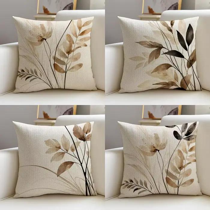 Housse de coussin beige Minimal Blooms