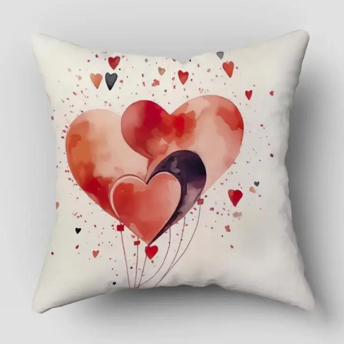 Housse de coussin en forme de cœur