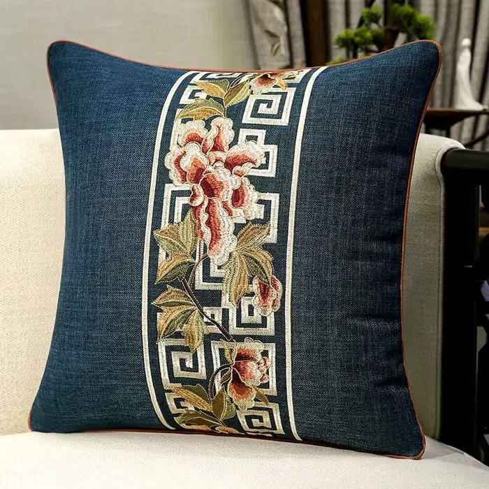Housse de coussin en lin-coton européen