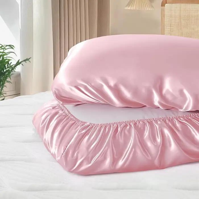 Taies d'oreiller décoratives en satin pour la protection des cheveux