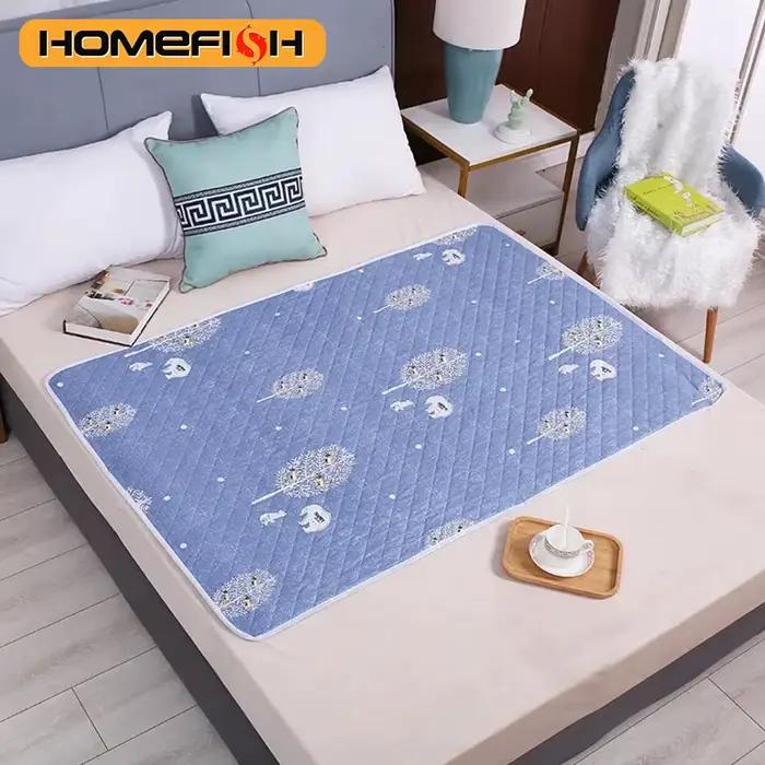 HOMEFISH Protège-matelas lavable pour bébés et tout-petits, motif dessin animé mignon, protège-lit, couche-culotte, tapis absorbant en tissu respirant