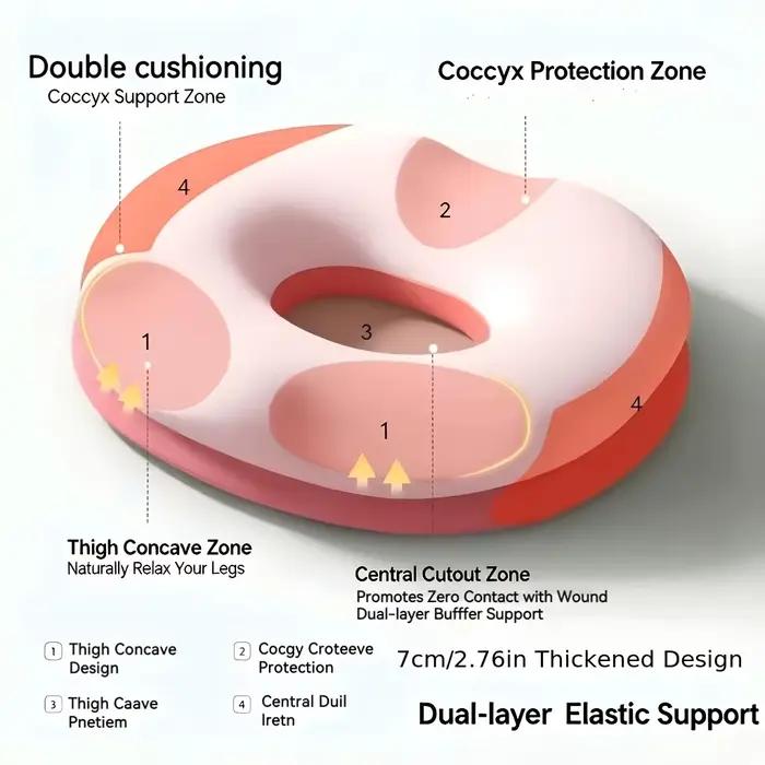 Coussin de siège confortable en forme de donut pour canapé, en mousse à mémoire de forme, anti-hémorroïdes, avec massage du coccyx, pour siège de voiture, cadeaux